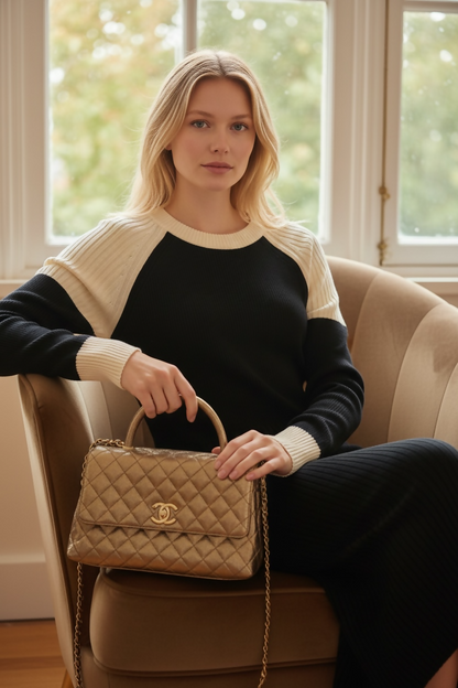 Chanel 19A Medium Coco Handle Metallic Copper Caviar Timeless Bag