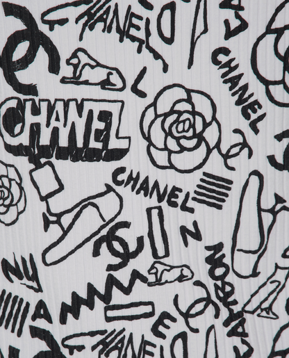Chanel 19A Paris-New York Egypt Graffiti Tank Top Blouse FR 36