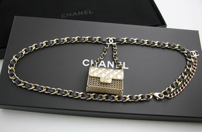 Chanel B21S Metal Handbag Leather Chain Waist Chain 85cm
