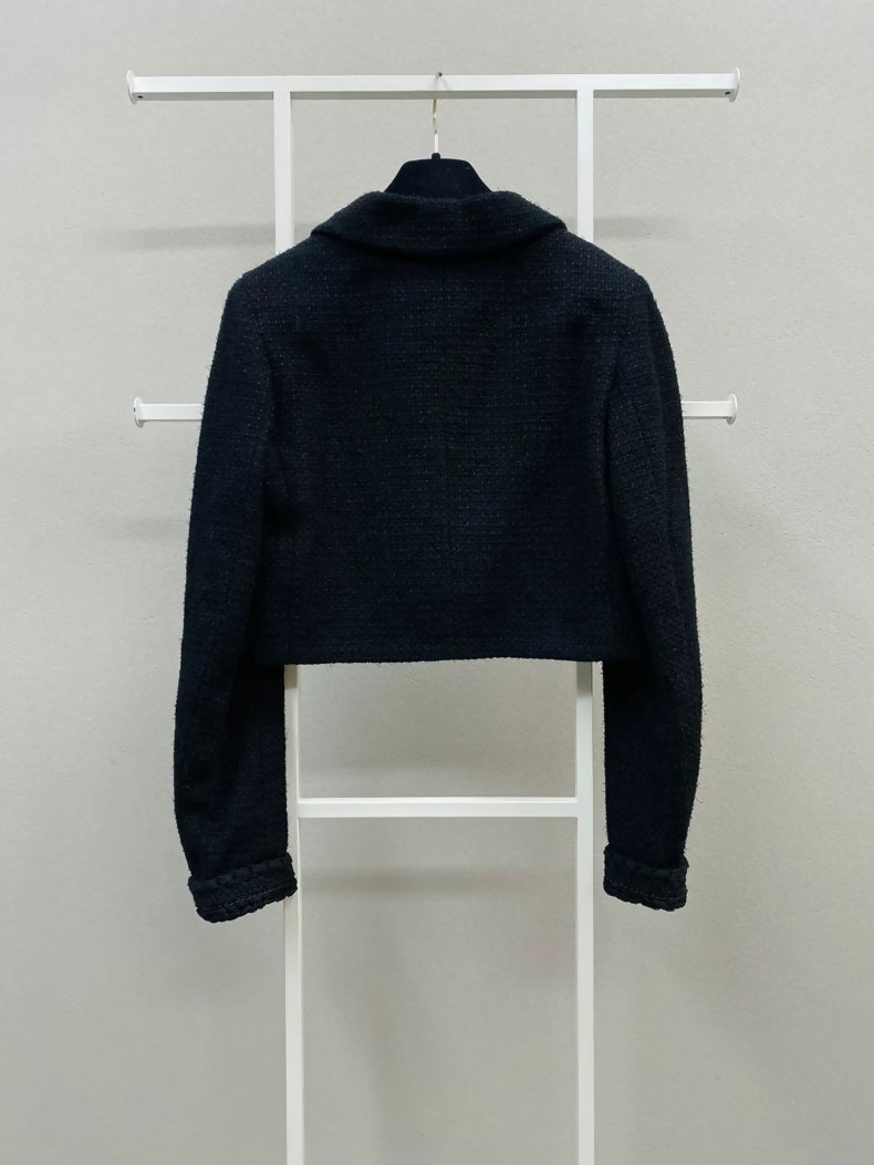 Chanel 22C Black Woven Jacket