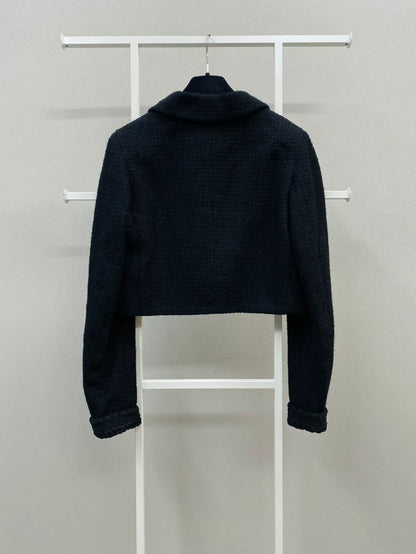 Chanel 22C Black Woven Jacket