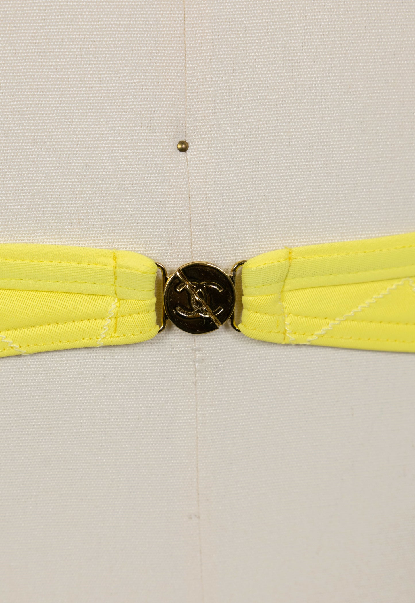 Chanel 1994 Cruise Vintage Yellow Logo Quilted Bikini