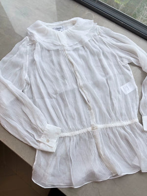 Chanel 25s white silk shirt