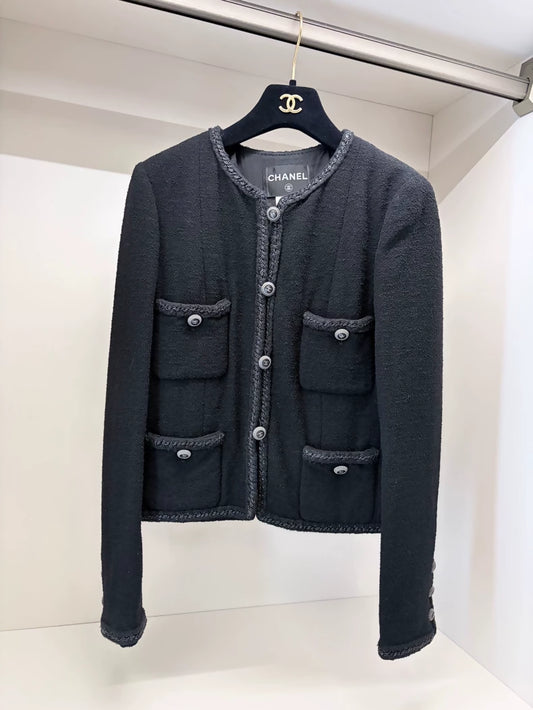 Chanel 08A Black Tweed Jacket