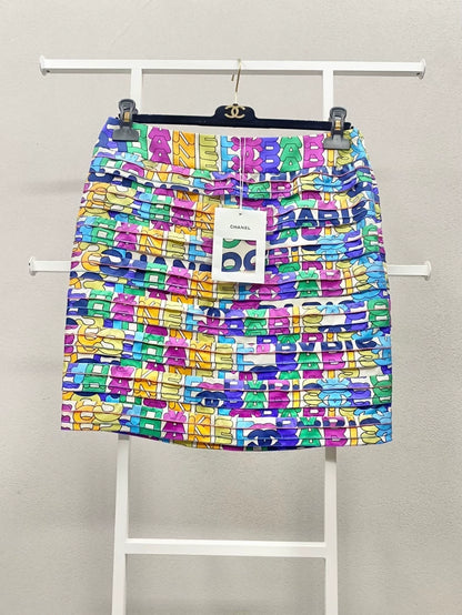 Chanel 21K Colorful Letter Midi Skirt