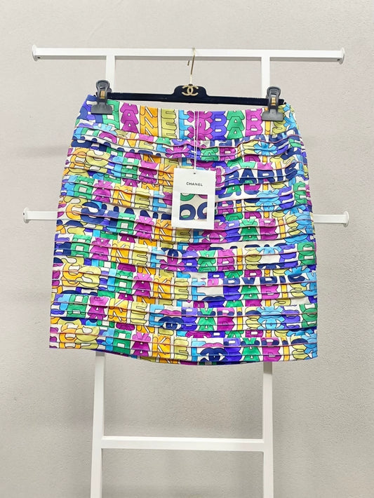 Chanel 21K Colorful Letter Midi Skirt