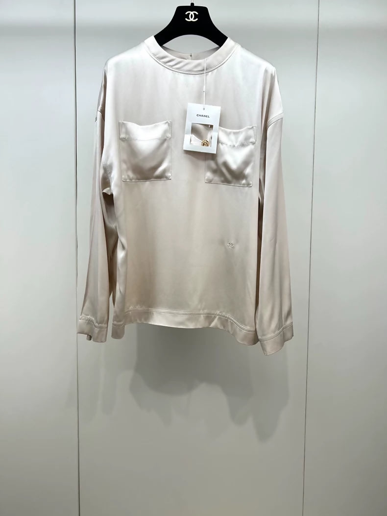 Chanel 26S beige silk top
