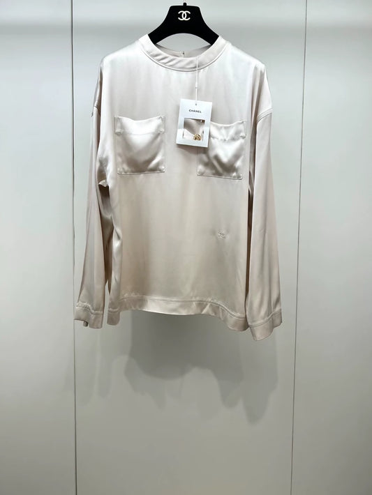 Chanel 26S beige silk top