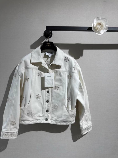 Chanel 24P white denim jacket