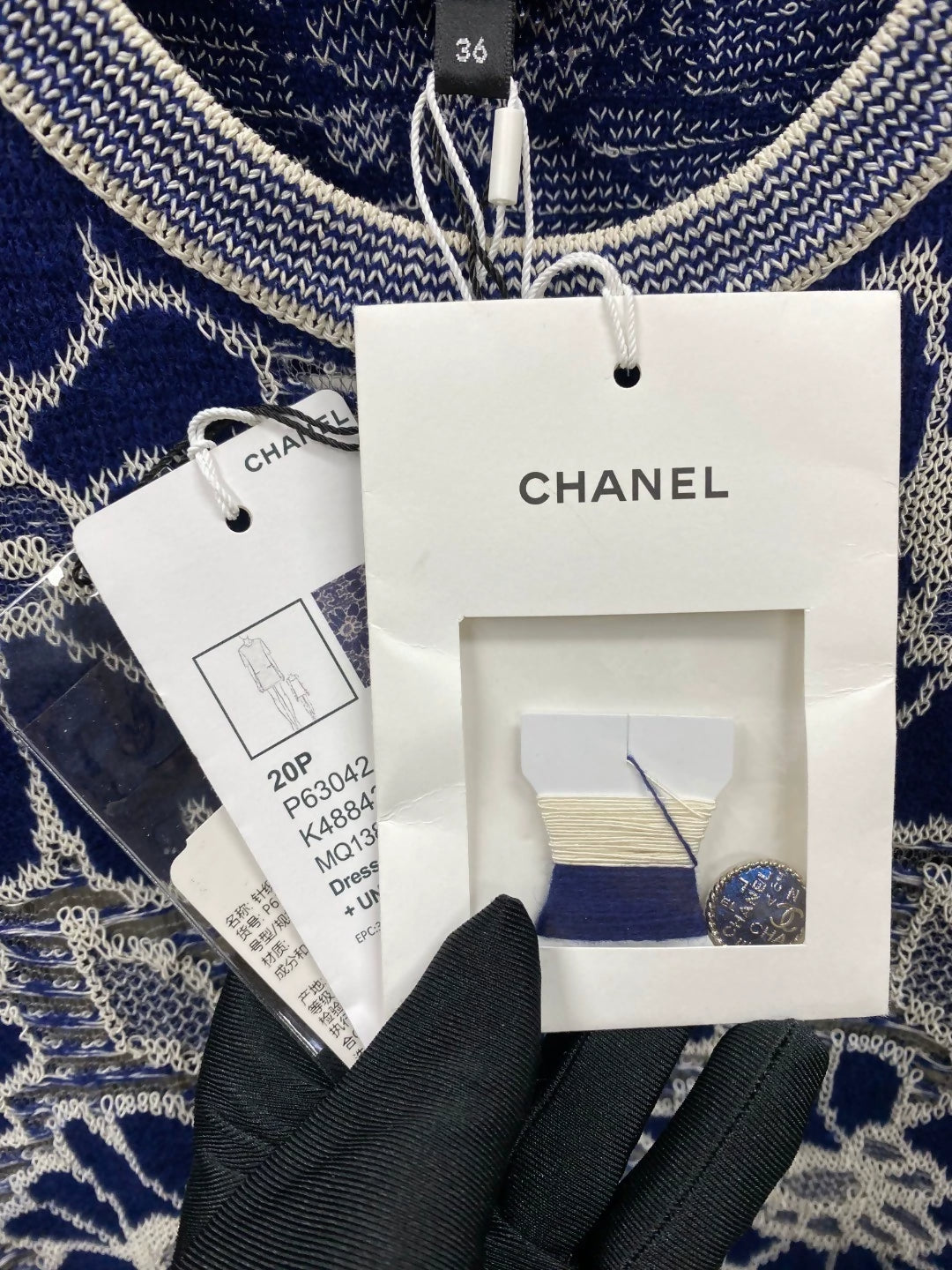 Chanel 20P white and blue dress