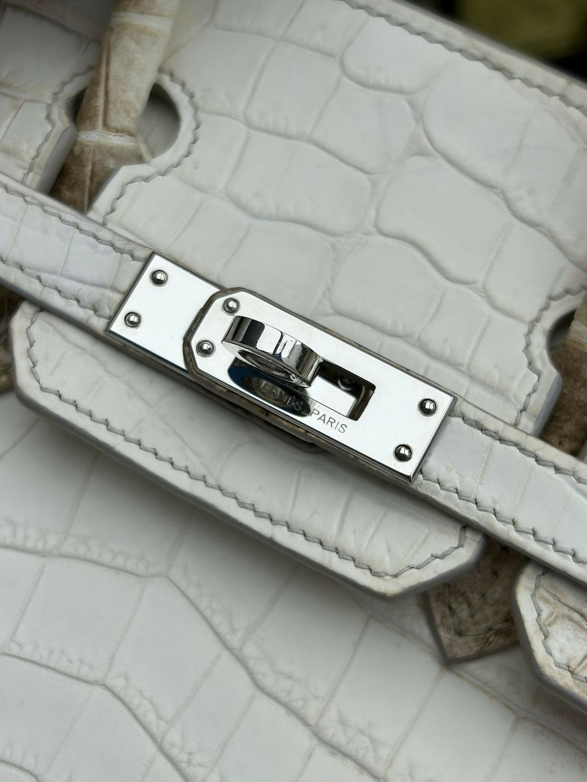 Hermès Birkin 25 Himalaya Niloticus Crocodile Matte with Hardware Square