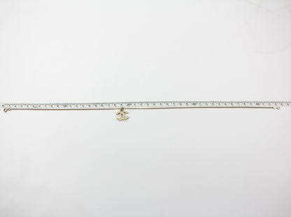 Chanel Vintage 04V Enamel Classic White CC Light Gold Necklace