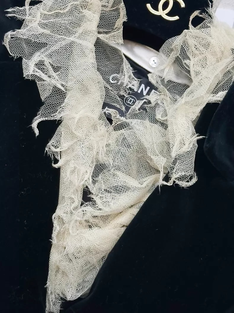 Chanel 05A black velvet jacket