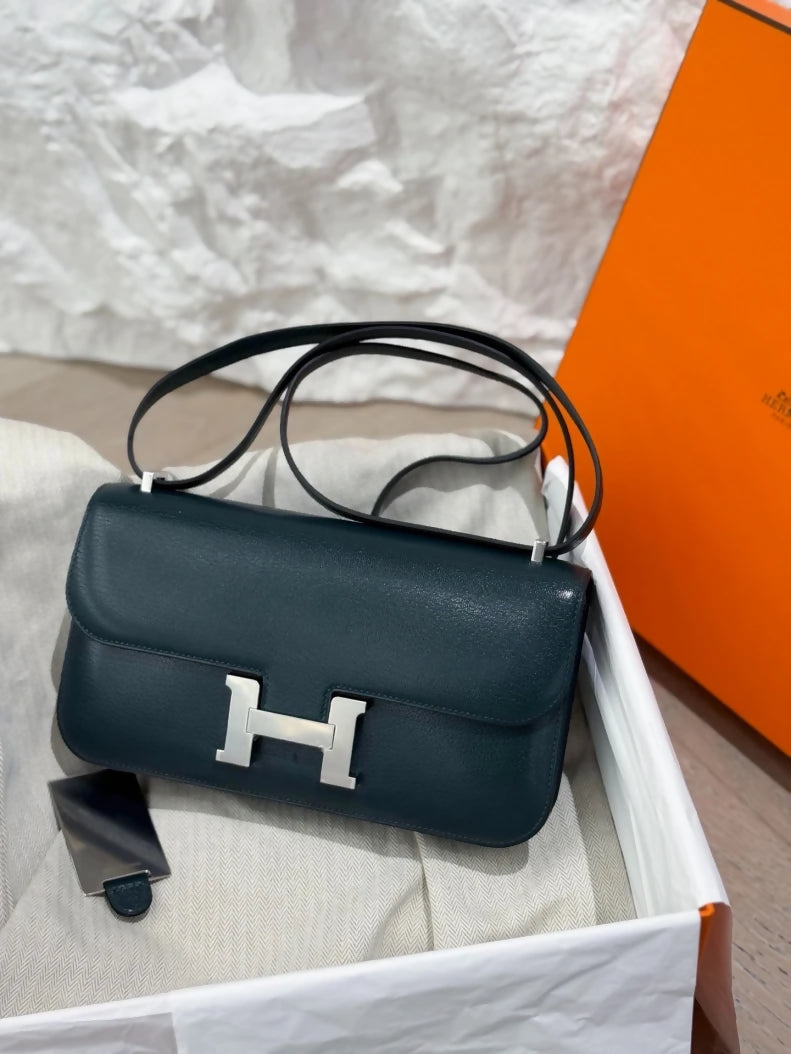 Hermes Constance Elan Pine Green Goat Leather palladium hardware
