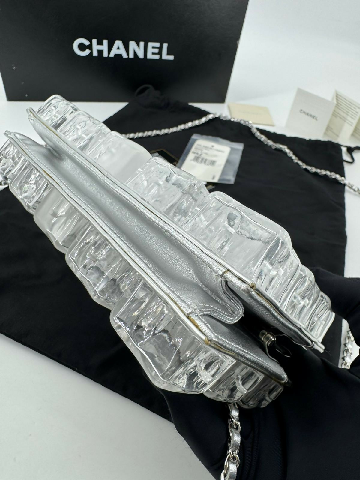 Chanel 2010 Plexiglass Ice Cube Sliver Clutch Bag