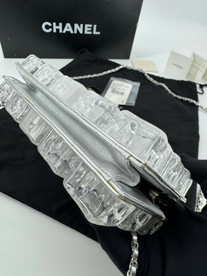 Chanel 2010 Plexiglass Ice Cube Sliver Clutch Bag