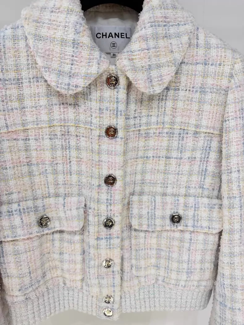Chanel 25S colourful sequined tweed jacket