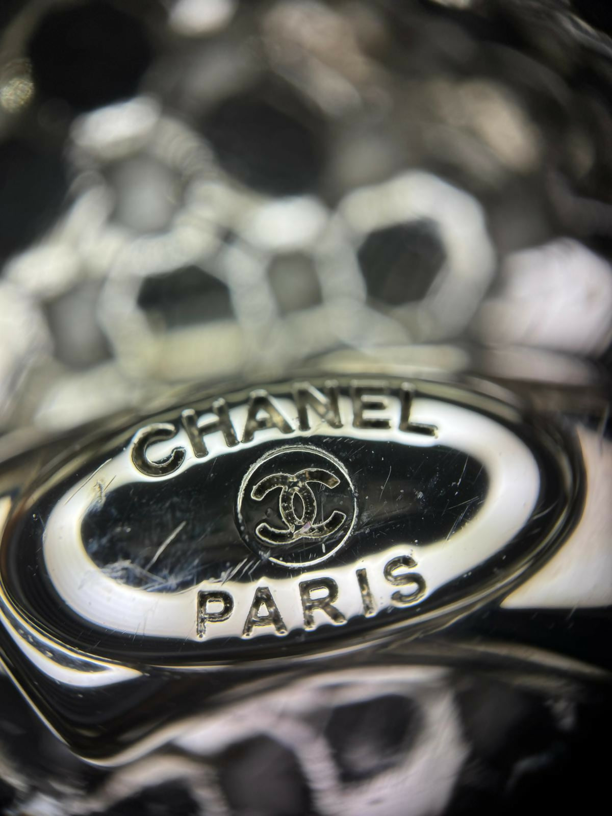 Chanel 2022 Rhinestone Strass & Metal Mini Flap Bag with Silver Tone Hardware