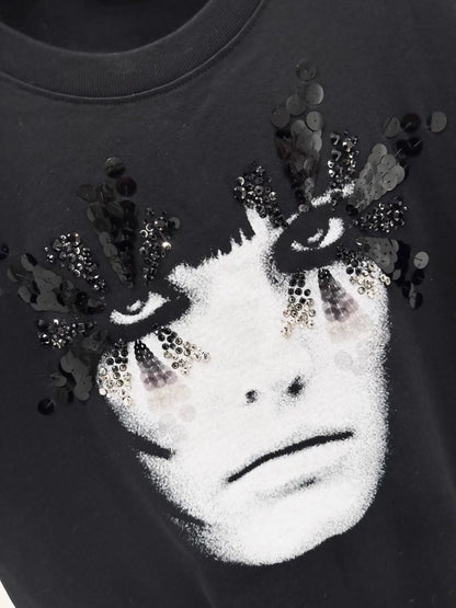 Chanel 22C black Sequined top