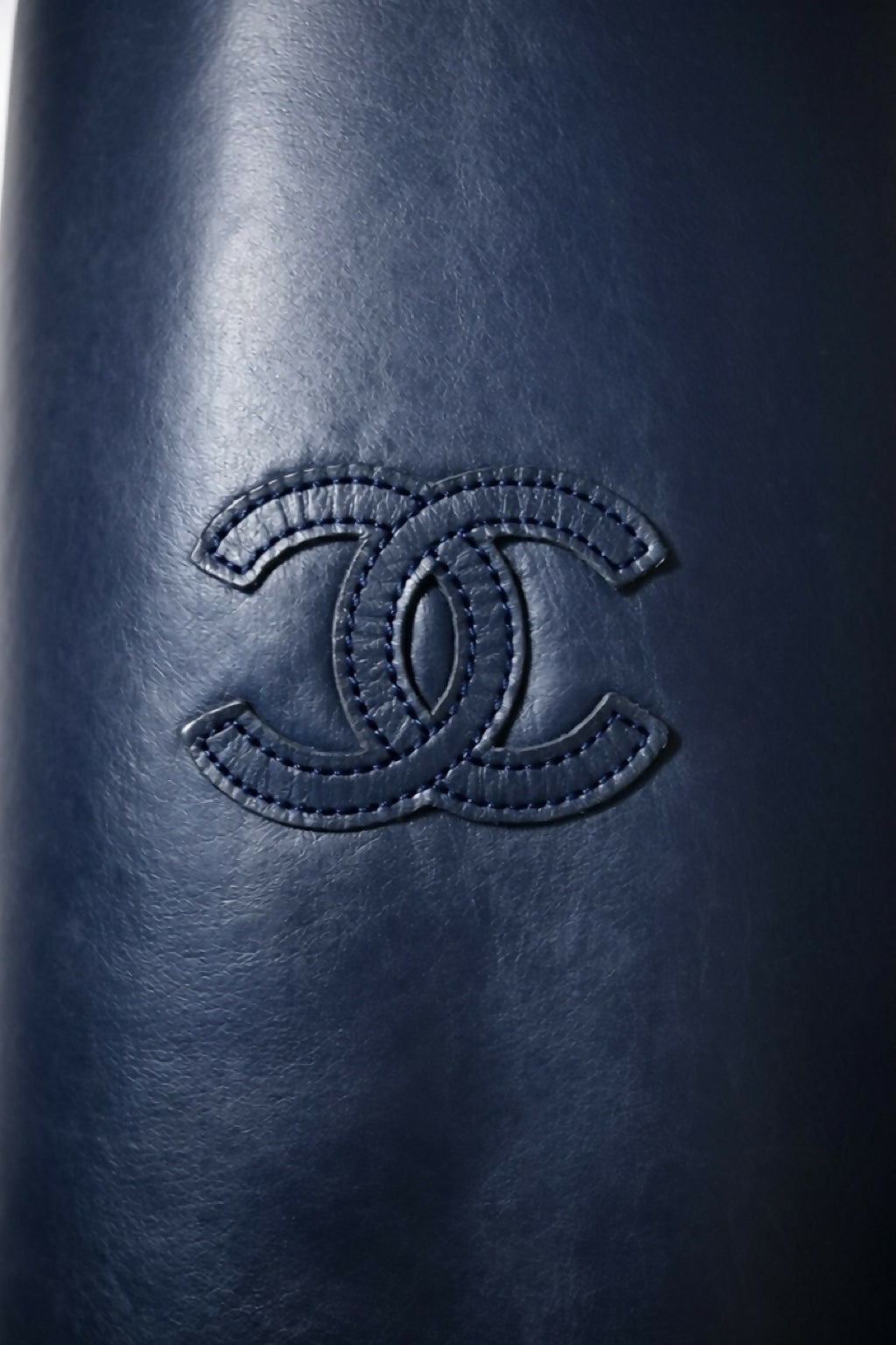 Chanel 12P Dark Blue Petrol Quilted Leather Biker Jacket FR 36