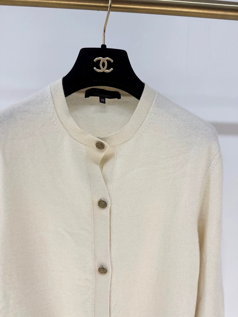 Loro Piana Fall/Winter 2025 Exquisite Gold-Button Baby Cashmere Knit Cardigan