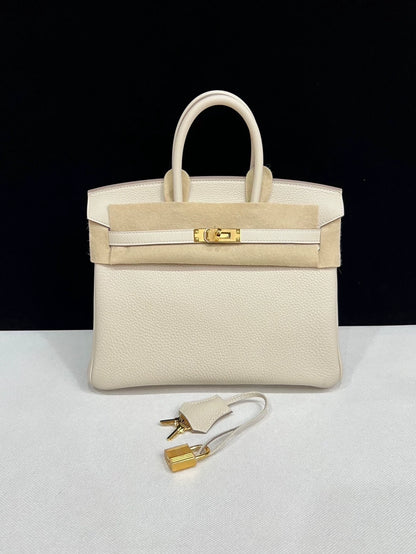 Hermes Birkin 25 Craie Togo leather Gold Hardware