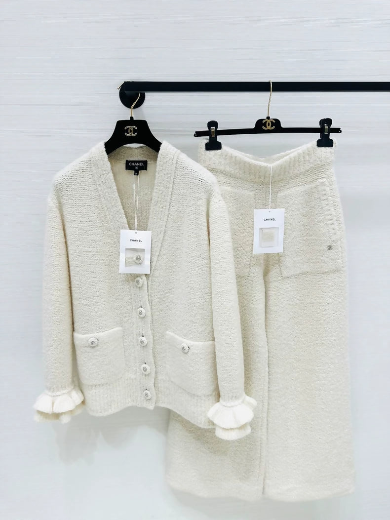 Chanel 24C cashmere cardigan and pant set