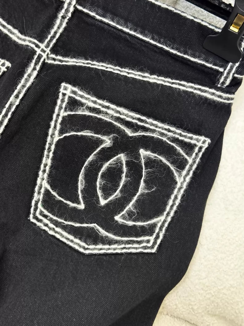 Chanel 24N Black Straight Leg Pants