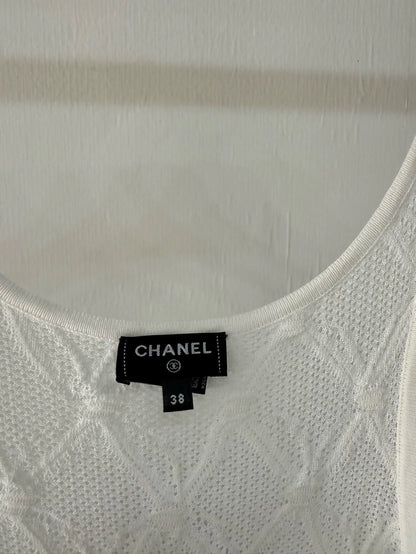 Chanel 24s black and white quilted dress