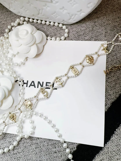 Chanel 20C Multi-Element Quilted Pearl Choker Necklace