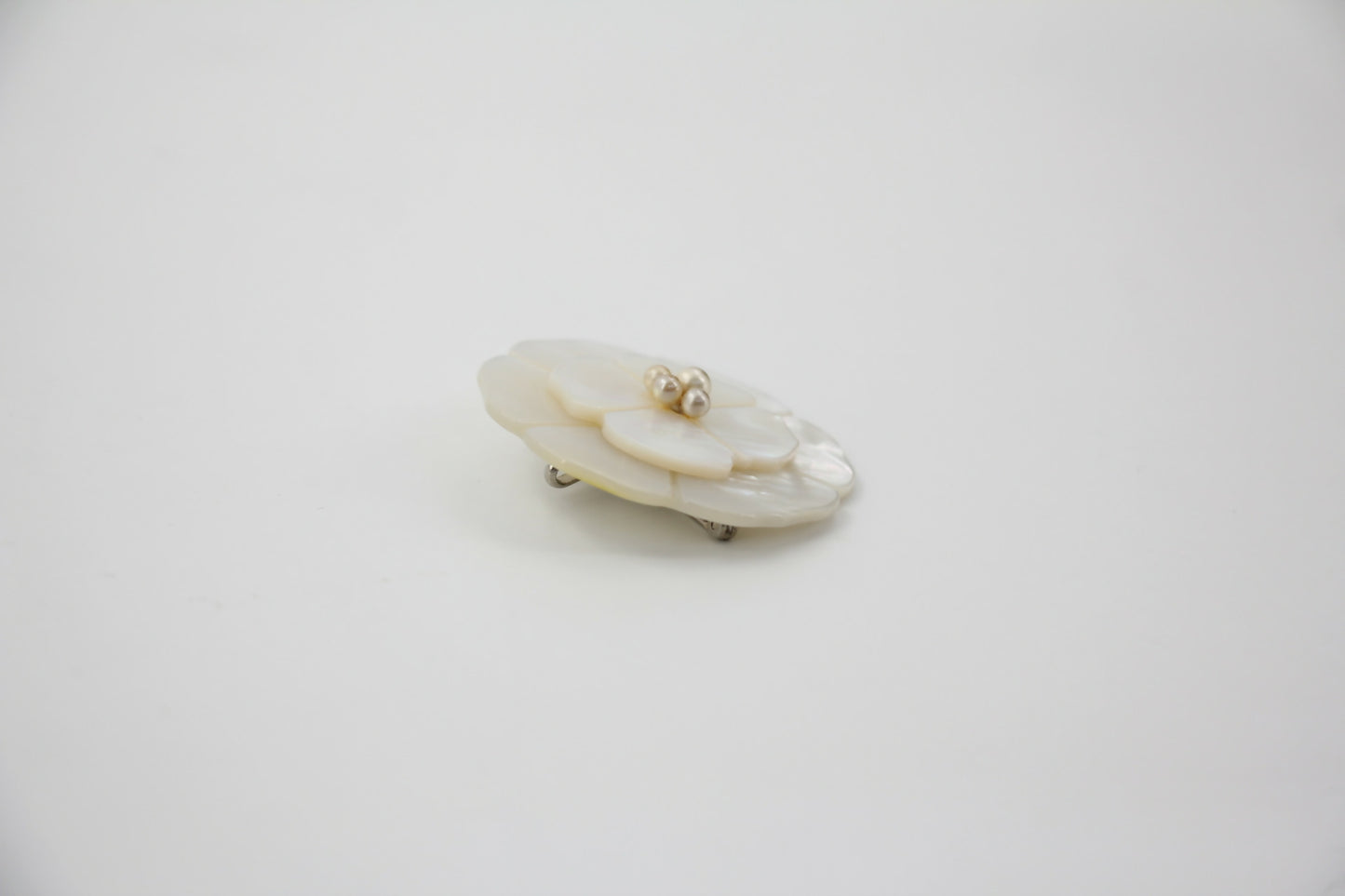 Chanel 98A Mother-of-Pearl Camellia Imitation Pearl Petal Brooch