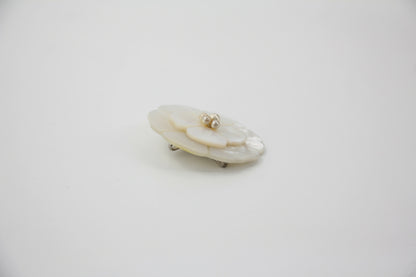 Chanel 98A Mother-of-Pearl Camellia Imitation Pearl Petal Brooch