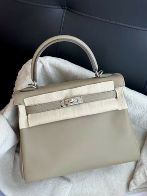 Hermès Kelly 25 Desert (Marfa) Swift Leather with Palladium Hardware