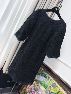 Chanel black & blue lace dress