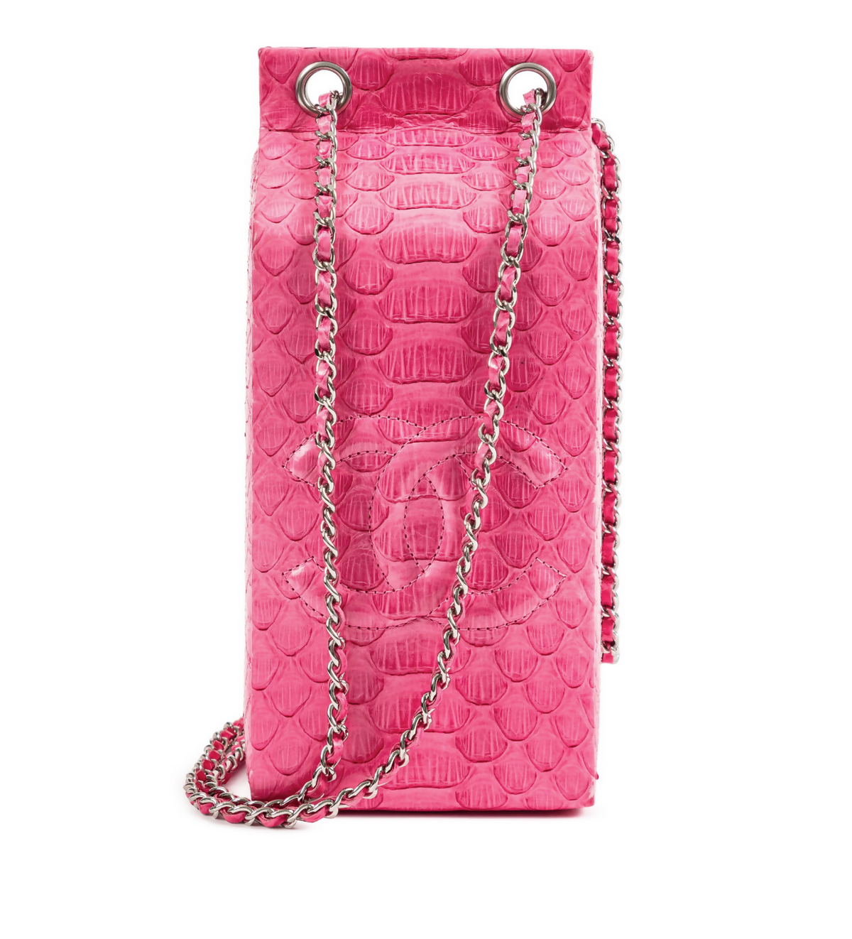 Chanel 2014 Pink Python Lait de Coco Milk Carton Bag