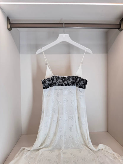 Chanel 24P White Lace Slip Dress