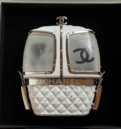 Chanel Ski Gondola Minaudière – White Swarovski Crystal | Silver Hardware | 2019