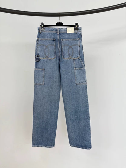 Chanel 26B blue straight-leg jeans