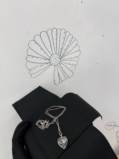 Chanel 24K heart choker necklace