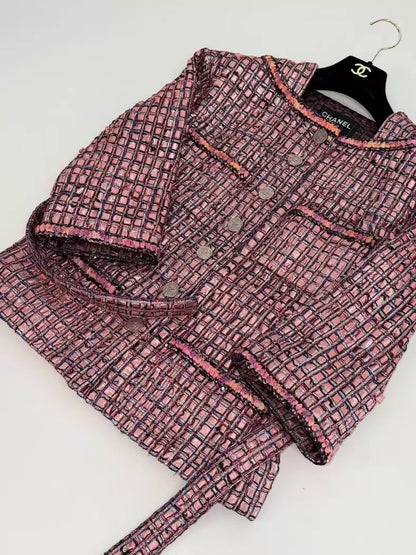 Chanel 24C Pink multicolour tweed Jacket