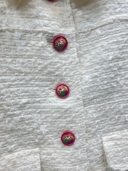 Chanel 17p white tweed jacket