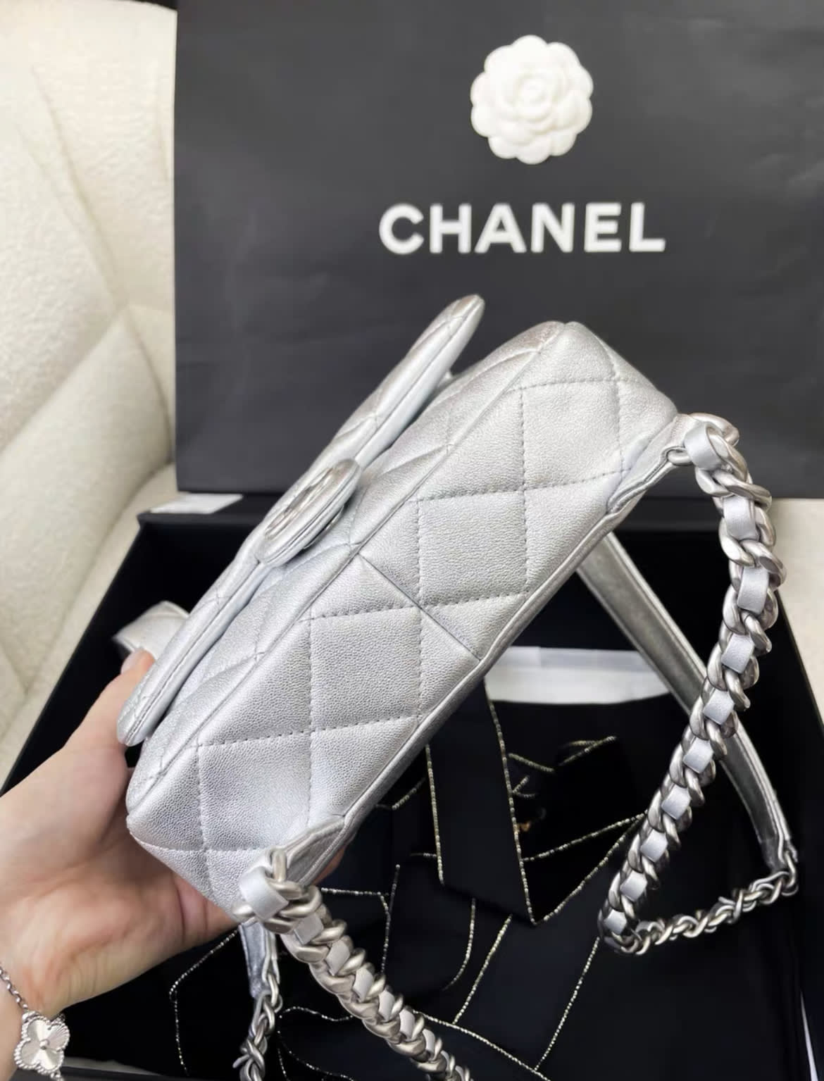 chanel mini backpack 2012 Chanel 24C early spring vacation popular silver backpack