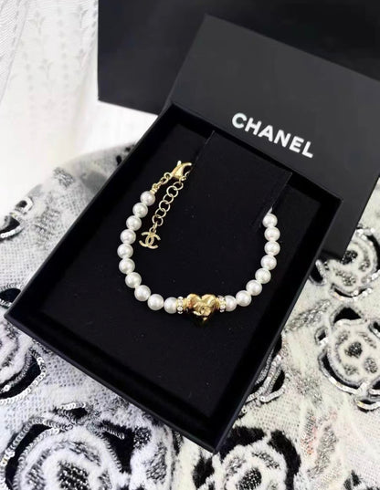 Chanel pearl gold heart diamond bracelet, brand new with box