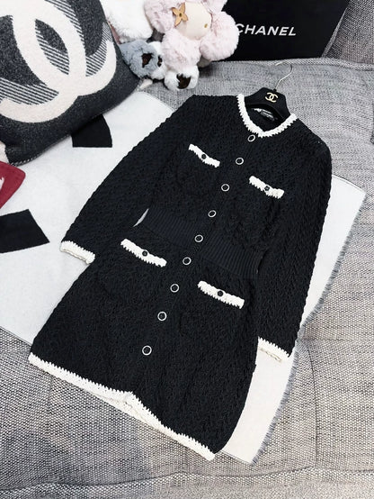 Chanel 22C Black and White Dress