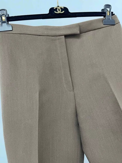 The Row Brown straight-leg dress trousers