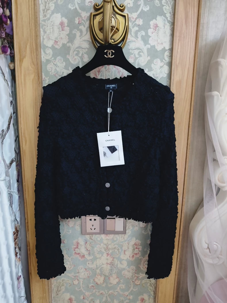 Chanel 25P 3D quilted knit cardigan,