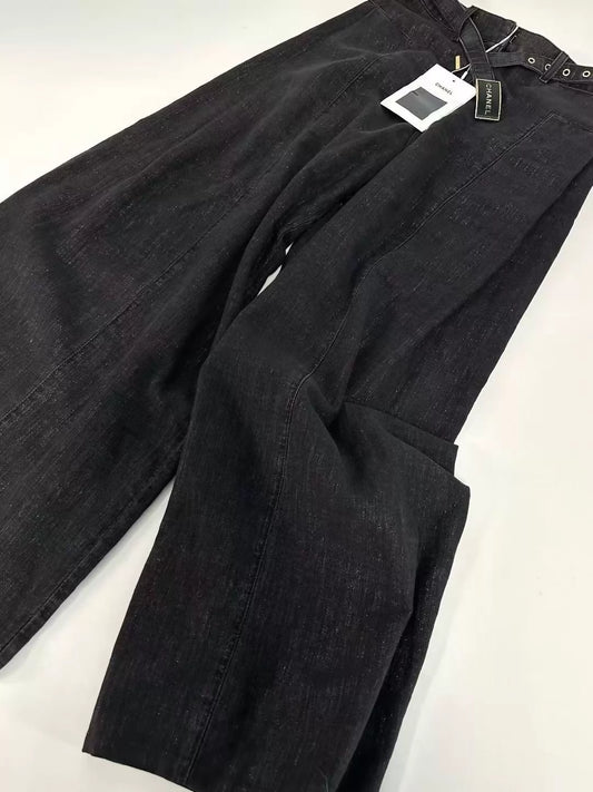 Chanel 23S Black Jeans with Waistband