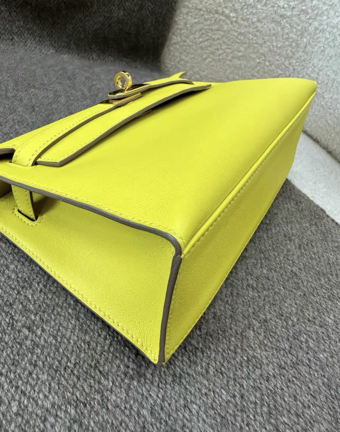 Hermès Kelly Pochette Lime Swift Gold Hardware