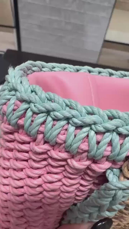 RARE CHANEL 24SS PINK/BLUE LARGE SHOPPING TOTE