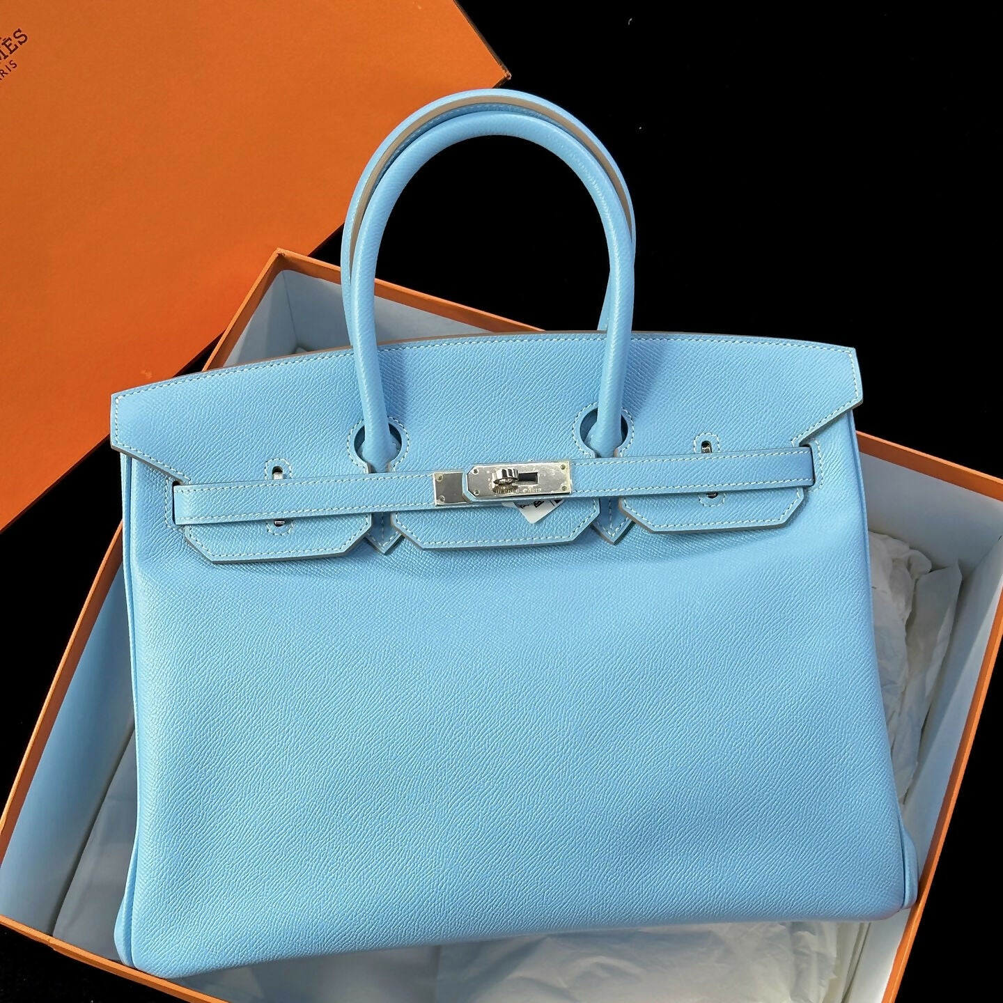 Hermès Birkin 35 Celeste Epsom Leather with Palladium Hardware